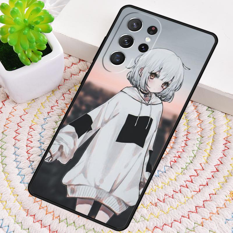 Sad Girl Japanese Anime TPU Phone Case For Samsung Galaxy Note 10 Pro S26 S25 S24 S23 S22 Ultra Plus S21 FE S20 Shockproof Cover