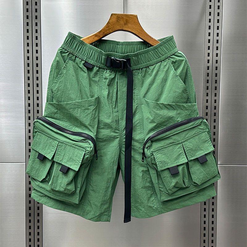 Summer new multi-pocket men s shorts, quick-dry, straight-cut, loose-fitting, knee-length shorts M