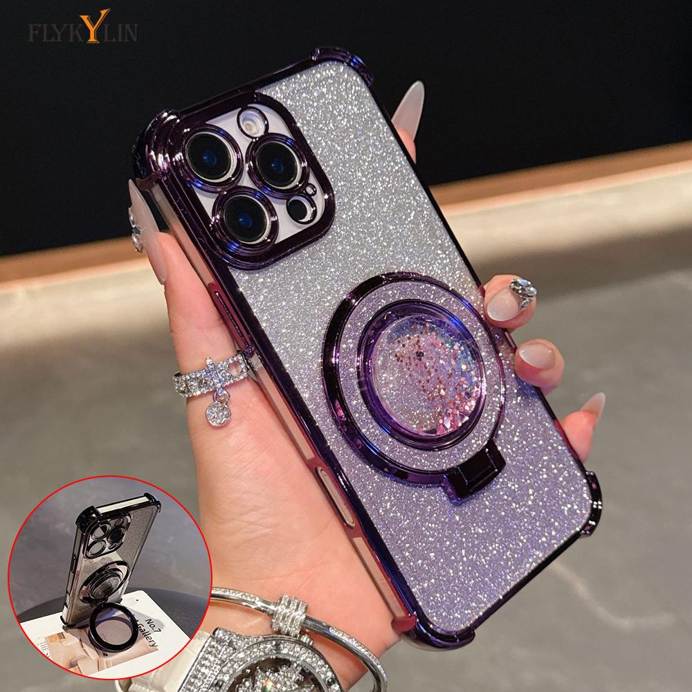 Glitter Magnetic Stand Phone Case For Samsung A53 A52 A32 A23 A33 A22 A03 A51 A02 A12 A73 Shockproof Soft Glitter Stand Cover