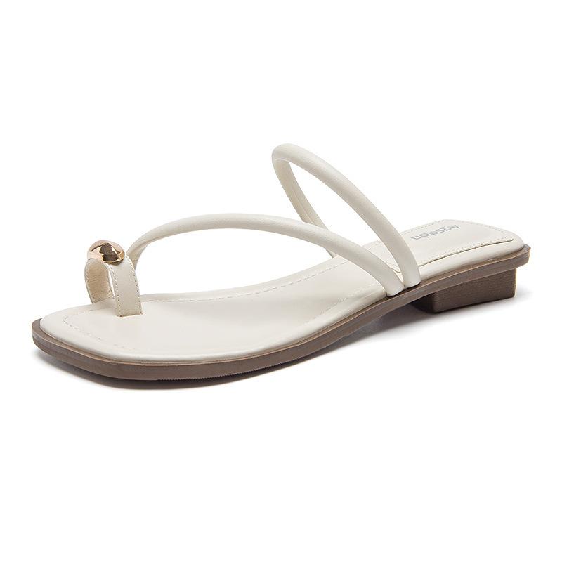 Toe slippers new summer flat sandals with skirt Roman straps beach sandals