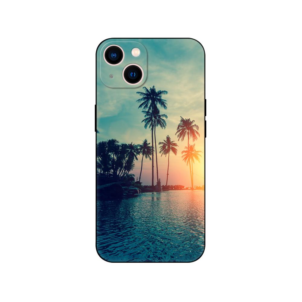 

Черный чехол из ТПУ для Samsung Galaxy M53 M13 M62 A12 A22 A32 A42 A52 A72 4g 5gA20S задняя крышка Летняя пальма Samsung A32 4G