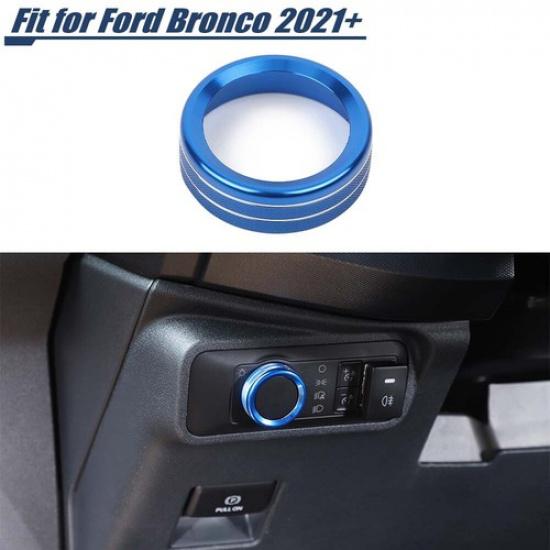 

Blue Headlight Switch Knob Ring Trim Decor For Ford F150 Bronco Bronco Sport 21+