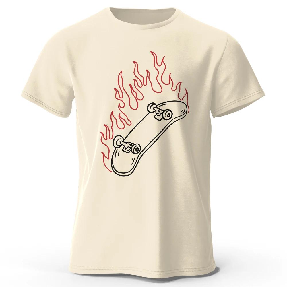 Skateboard Lovers Summer Unisexs Graphic TShirt in 100 Cotton Oversized HIP HOP Style Tops Tees for Streetwear