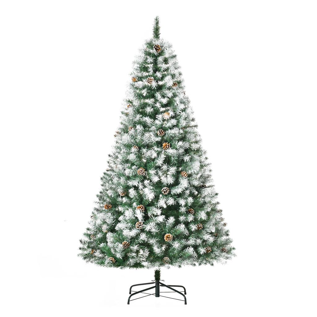 6FT Artificial Christmas Tree with Pine Cones, Holiday Home Xmas Decoration Automatic Open, Green