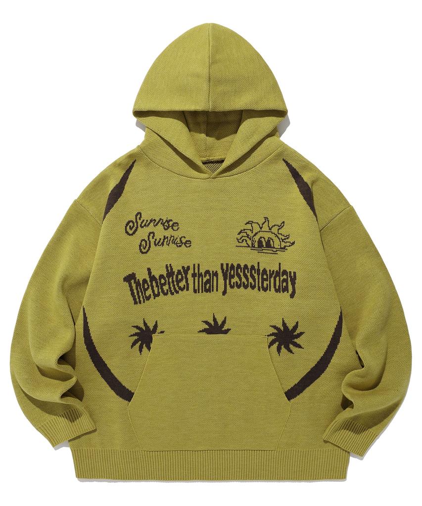 ISTKUNST Sun Bty Hood Knit_Olive(Ik2Dfmk641A)