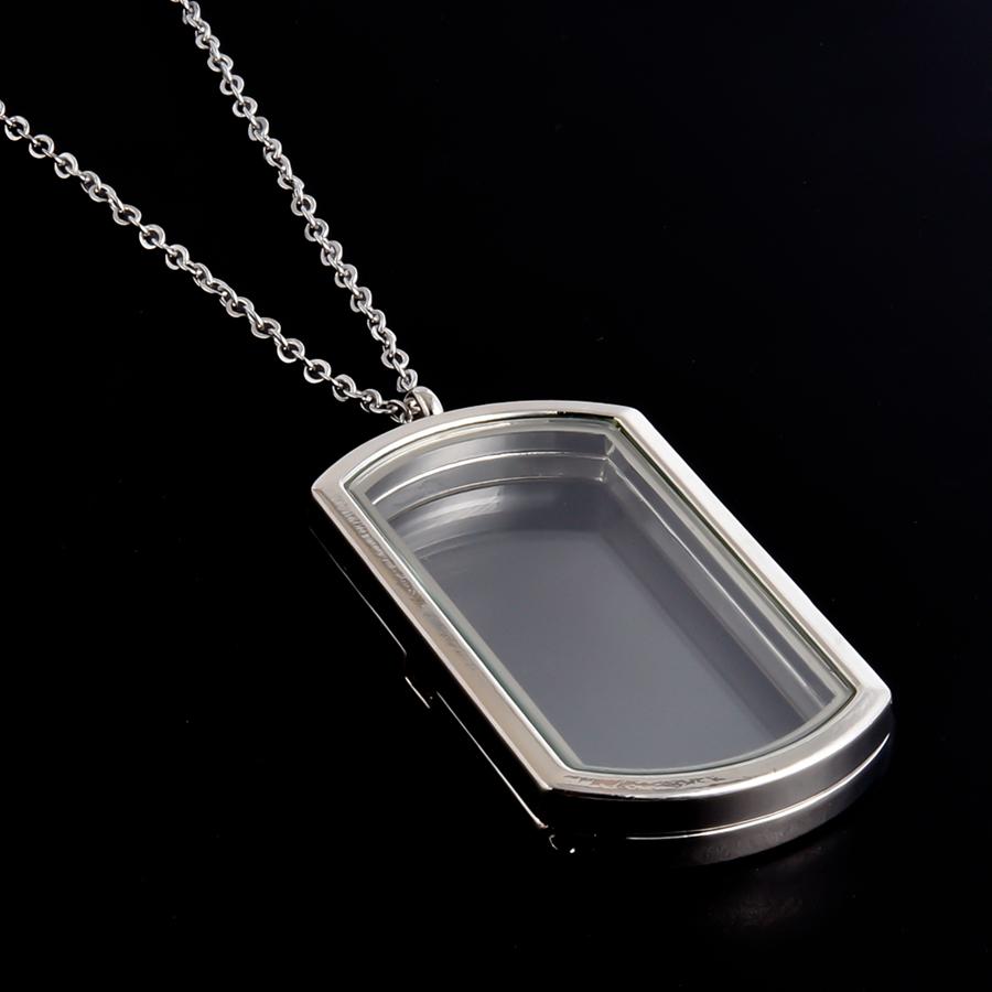 1pcs Alloy Pendant Magnet Locket Necklace Water Droplet Rectangle Heart Necklaces For Women Men DIY Photo Stainless Steel Chains