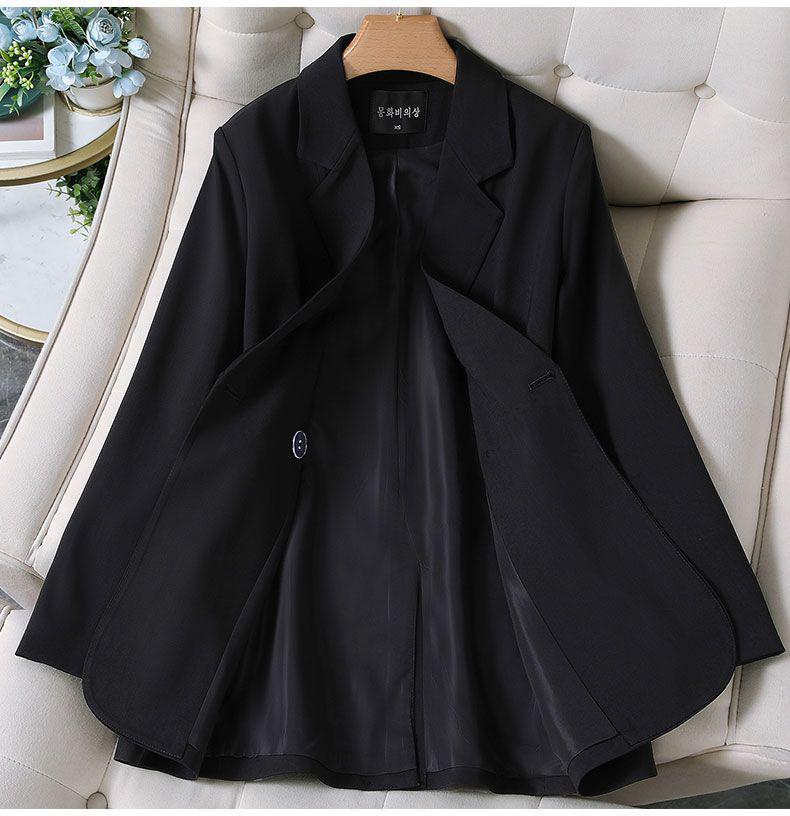 Petite Women's Gray Blazer Jacket Two-Piece Set - 2025 Spring & Autumn Loose Casual Suit