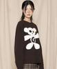 GLACK Gnt073 Button Bear Boucle Pullover Knit (Brown)
