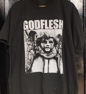T-shirt unisexe Godflesh Band à manches courtes en coton noir toutes tailles VTG OM559