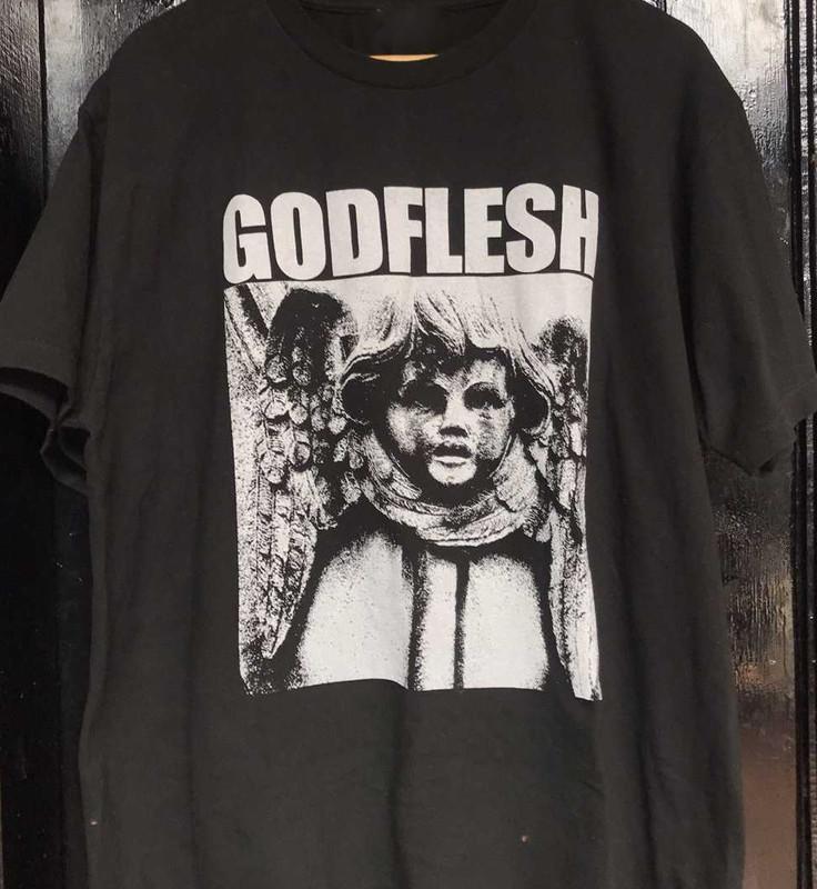 Винтаж Группа Godflesh Короткий рукав Хлопок Черный Все Размеры OM559 Унисекс Футболка L