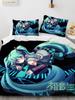 Anime Beautiful Girl Hatsune Miku Balinese Duvet Cover Set Bedding with 1-2 Pillowcases Room Teens Bedroom Decor Fans Gift