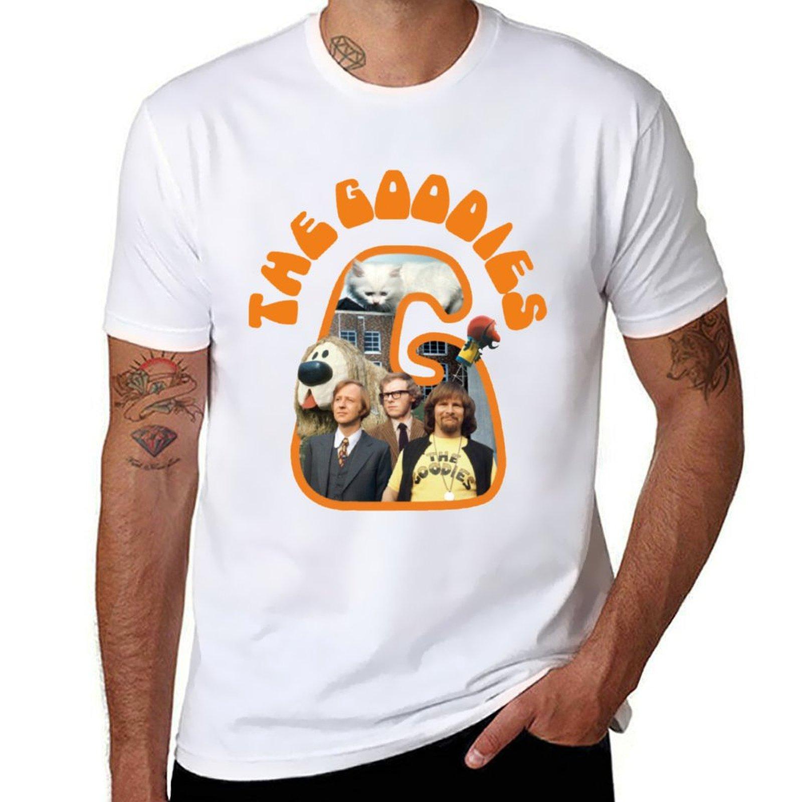 Футболка THE GOODIES Мужская Хлопок Роскошная Футболка Мужской Хлопок Топы S белый