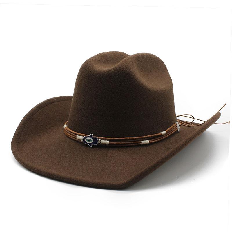 Cowboy Style Decoration Western Denim Felt Top Hat Outdoor Travel Warm Hat Tide