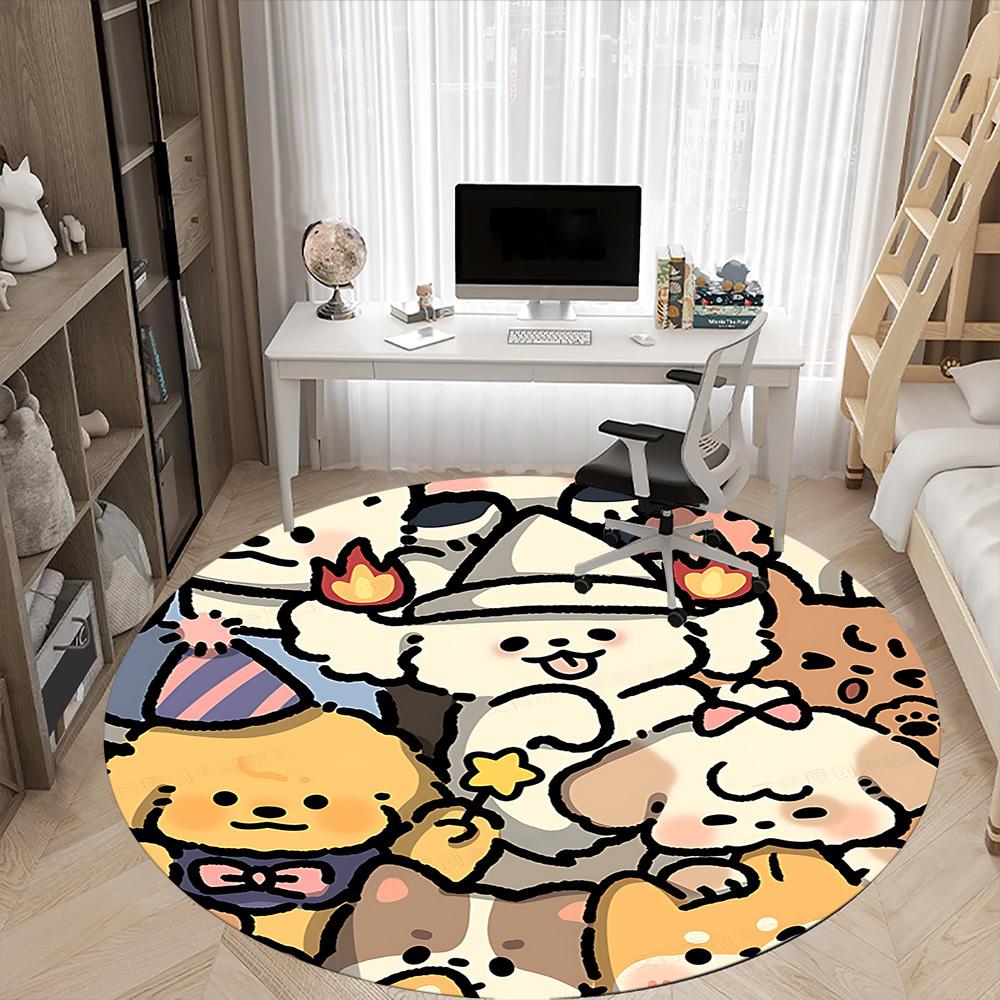 1pc Cute Animals Chair Carpet for Office, Soft, Non-Slip Polyester Mat, Office, Living Room, Bedroom, Durable Polyester yy251207167