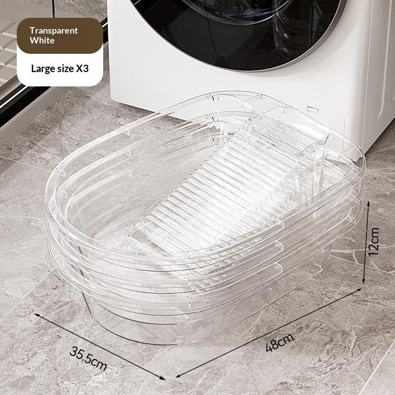 Laundry Basin With Washboard Integrated Household Plastic Wash Basin Multifunctional Laundry Basin For Clothes Dorm Hand Washing