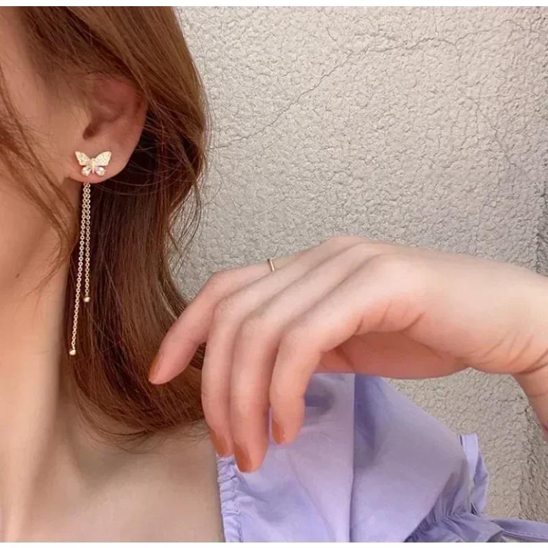 Silver Plated Heart Chain Earrings For Women Hypoallergenic Jewelry Party Gift Accessories Trendy Heart Earrings