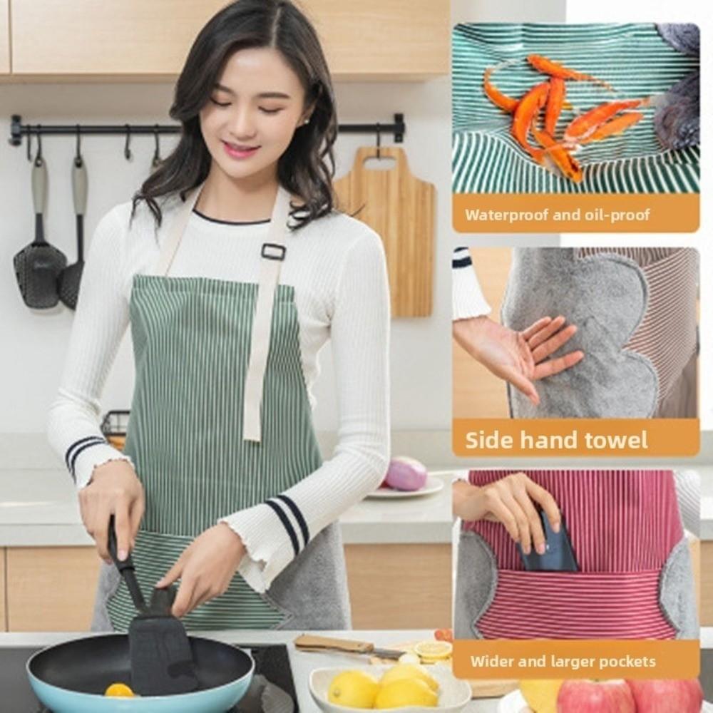 Hand Wipe Cooking Bib Oxford Cloth Working Clothes New Kitchen Apron  for Housework
