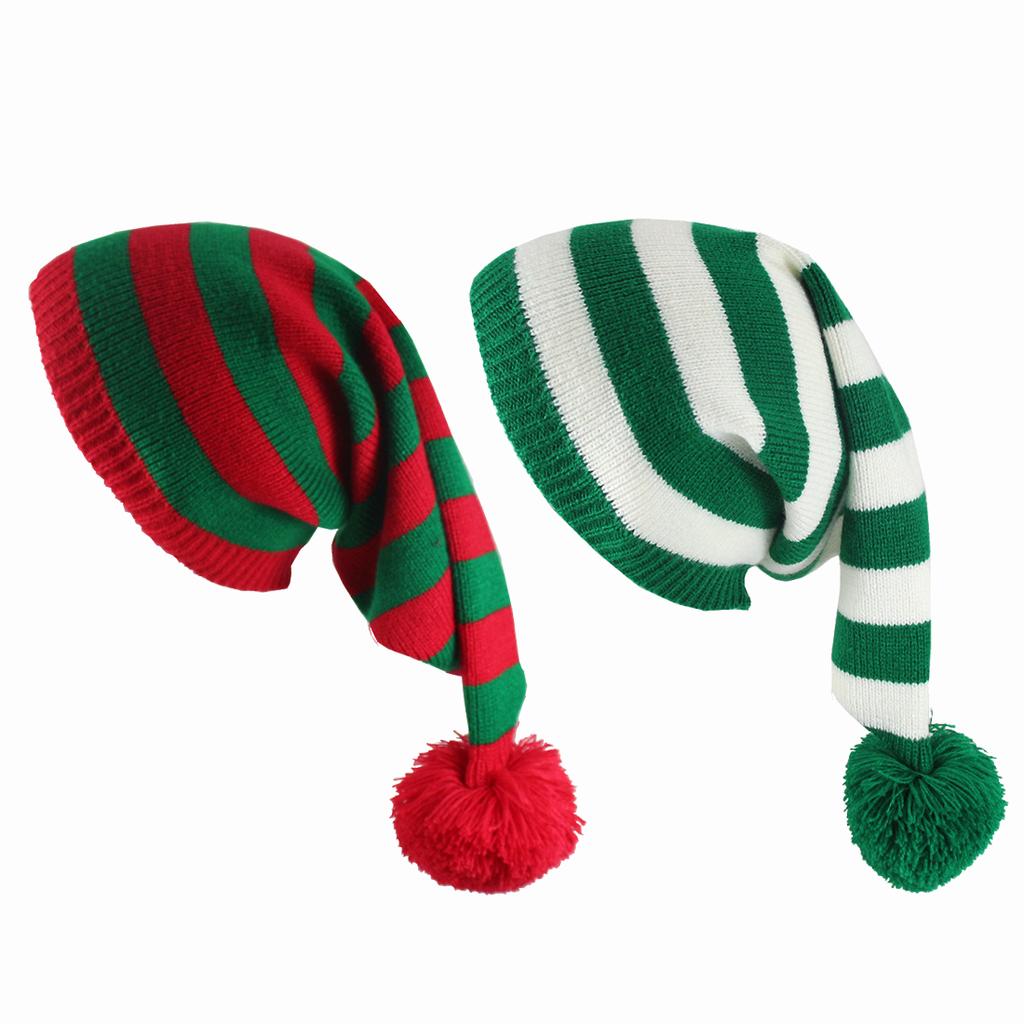 Christmas Knitted Wool Hat Winter Thickened Warm Hat Hairball Long Tail Hat Witch Hat Ladies Hat Christmas Gift Decoration