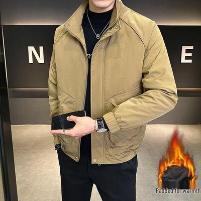 Herren Trendige Baumwollgepolsterte Jacke - Stehkragen, Vielseitige Arbeitskleidung für Frühling, Herbst & Winter