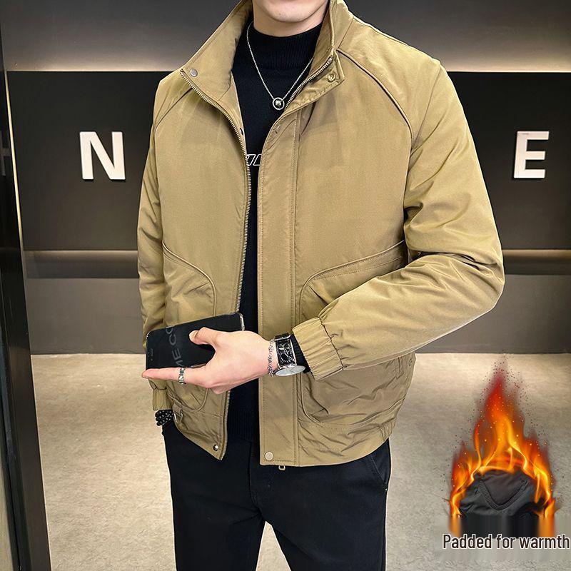 

Men s Trendy Cotton-Padded Jacket - Stand-Up Collar, Versatile Workwear for Spring, Autumn & Winter Default Option