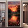 Sonnenuntergang See Blume Große Größe Diamantmalerei Neue Kollektion Natürliche Landschaft Diy Vollbohrer Strassstickerei Mosaik Kreuzstich-Kits