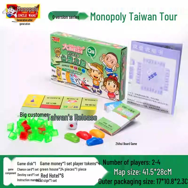 Original Chinesisches Monopoly Q Edition: Welttour Brett- und Kartenspiel