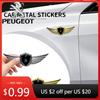 Samolepka na auto Nové 3D Křídla Kovový Štít Logo Kovová Samolepka Ozdoba Autodoplňky Pro Peugeot 206 207 307 3008 2008 308 407 408