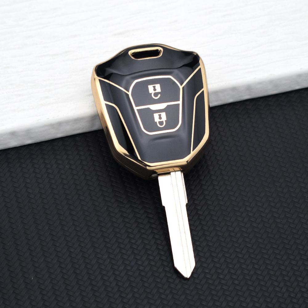 

Smart Remote Protector Key Holder Shell Car Key Fob Shell Case Cover for Isuzu DMAX D-MAX MUX Truck with Key Chain Accessories