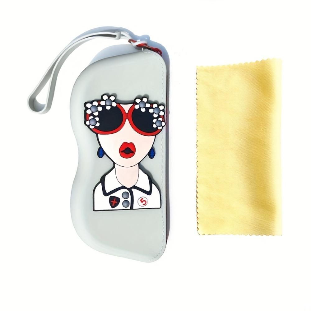 1pc Silicone Glasses Bag Portable Sunglass Storage Bag Glasses Glasses Case Hanging Large Capacity Glasses Bag