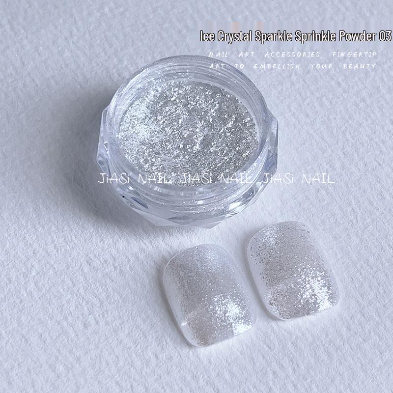 Ice Crystal Nail Art Diamonds: Fine Glitter Powder for 3D Sparkle DIY Decorations