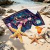 Custom Name Personalized Demon Slayer Anime Print Beach Towel, for Trip Camping Beach Party Home Decor, Birthday Gift for Family & Friends
