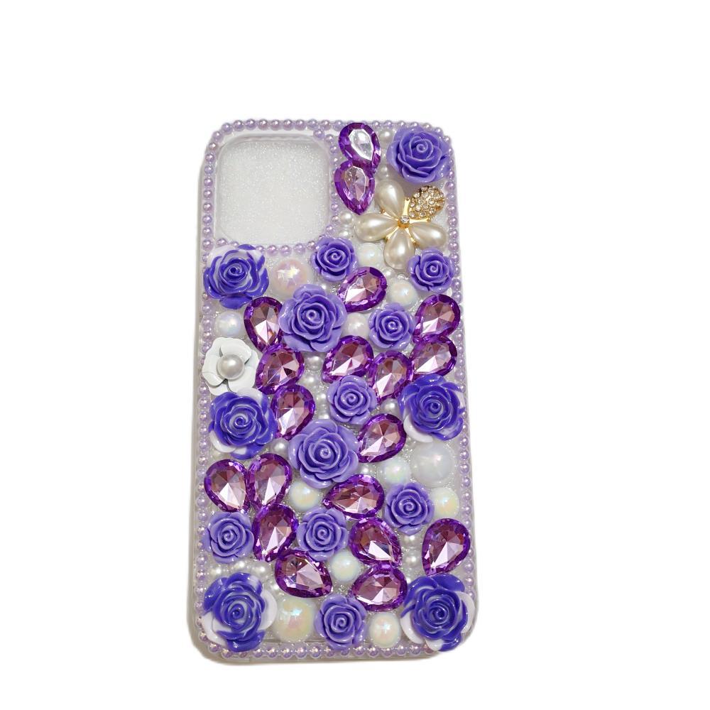 

Чехол для мобильного телефона с цветком из чистого жемчуга ручной работы, подходящий для Apple IPhone165ProMax, роскошный, все включено, 15ProMax14Pro iPhone16ProMax