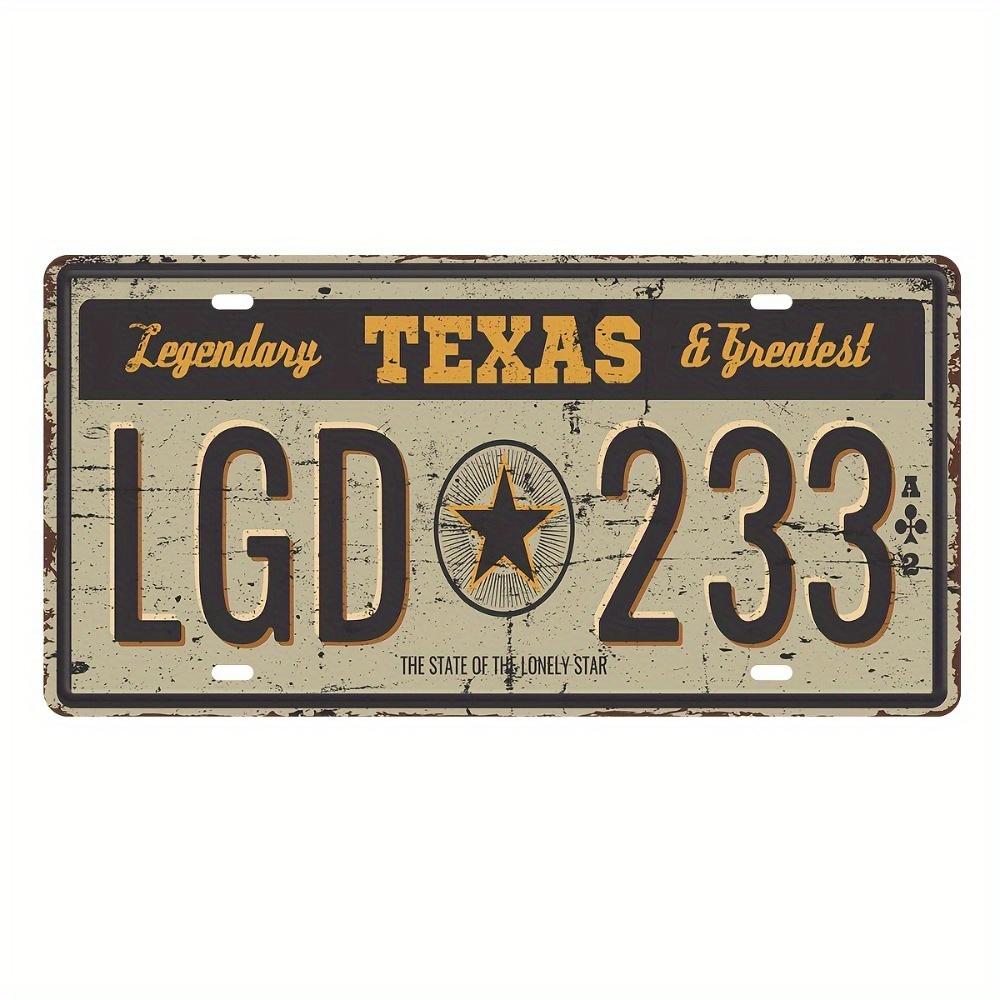 

Texas Legendary Greatest LGD License Plate Style D Flat Printing Metal Tin Sign Lone Star State Themed Decorative Alum 15x30cm(5.9x7.8inch)