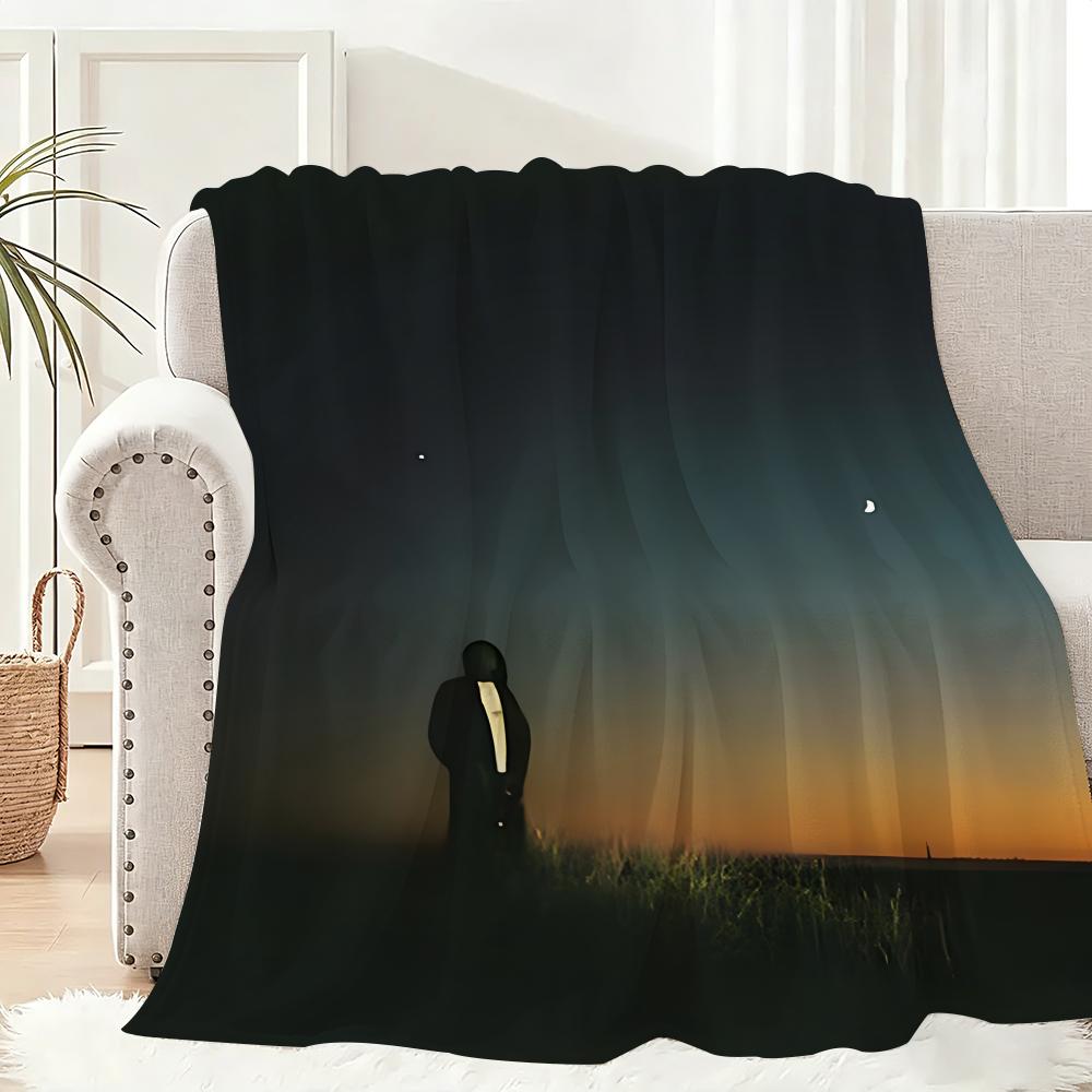 Pop Hip Hop Rapper Destroy Lonely Throw Lightweight 240g Flannel Blanket Soft Skin-friendly for Summer Cooling 75x90cm