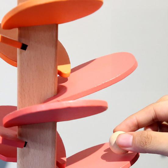 Marble Run Sound Tree Toy Children Wooden Fine Motor Skills Tree with 10 Balls Toddlers Boys Girls Educational Musical Tree Toy