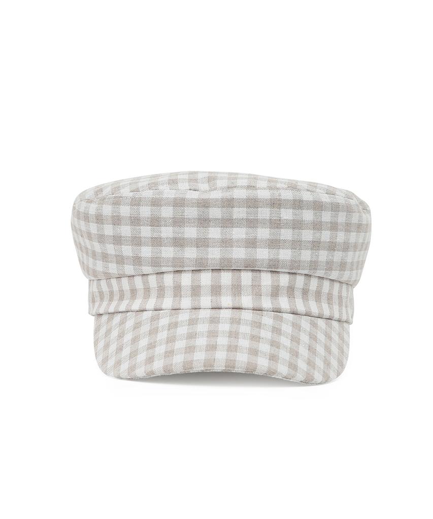 Eondeokeonteulolseutyudio Four Seasons Cotton Bellboy Cap Mariner / Gingham Ck / Beige