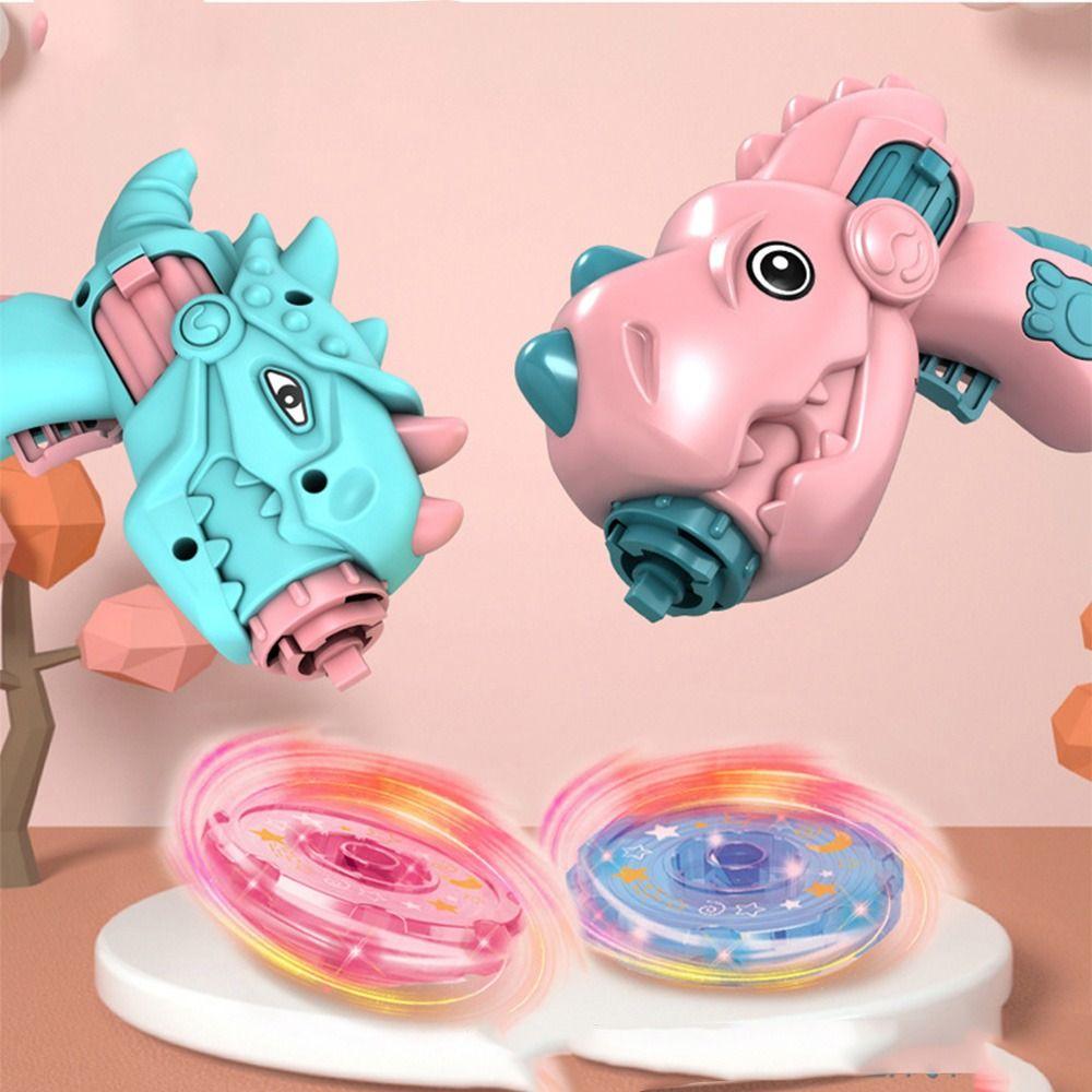 Flying Toys Flashing Spinng Top UFO Disks Gyro Dinosaur Launcher Birthday Gift