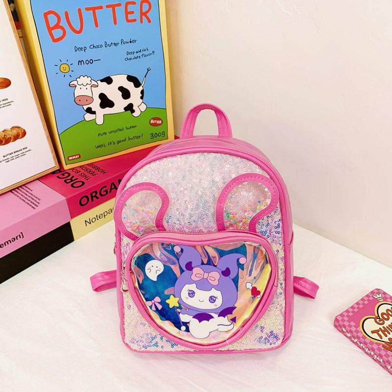 

Cartoon Anime Cute Boys And Girls Backpack Kindergarten Baby School Bag Fashion Sequins Children S Backpack красный