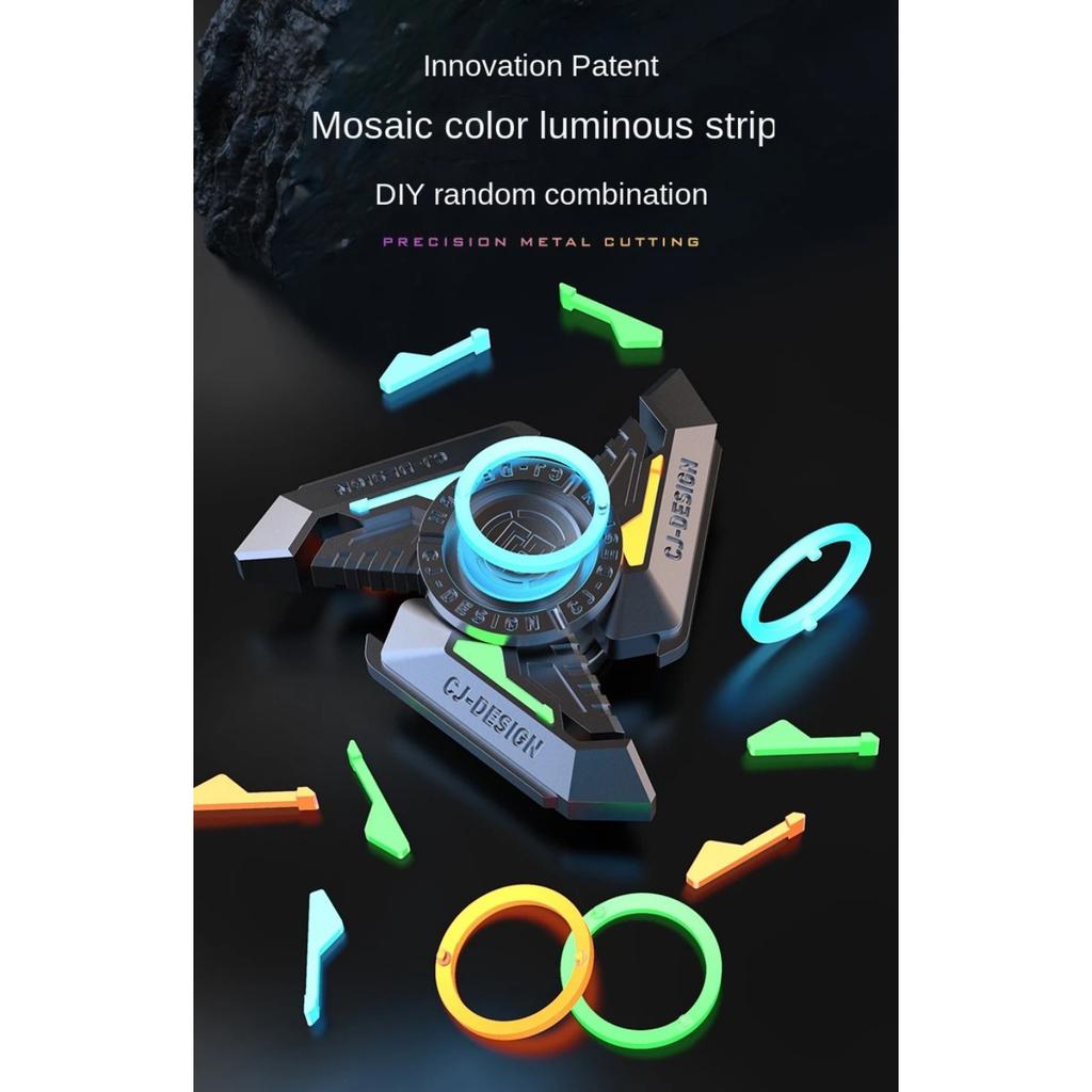 DIY Luminous Fidget Spinner Antistresová hračka Spinning Tip Pozor a soustředění Uvolněte stres Rukojeť Top pro autismus