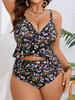 2026 European & American Plus Size Floral Print Tummy Control Slimming Swimsuit for Women