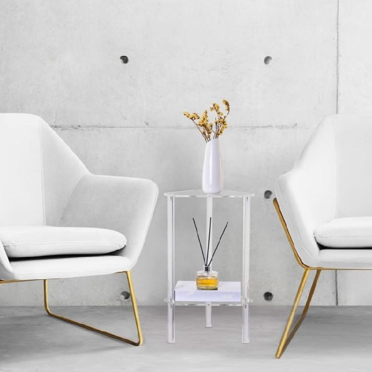 Acrylic Table with Clear Top Elegant Living Room Furniture Transparent Storage Rack for Office or Residential Use