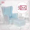 Wing Chair MAX with Footstool Scandinavian Family Furniture Pastel Blue