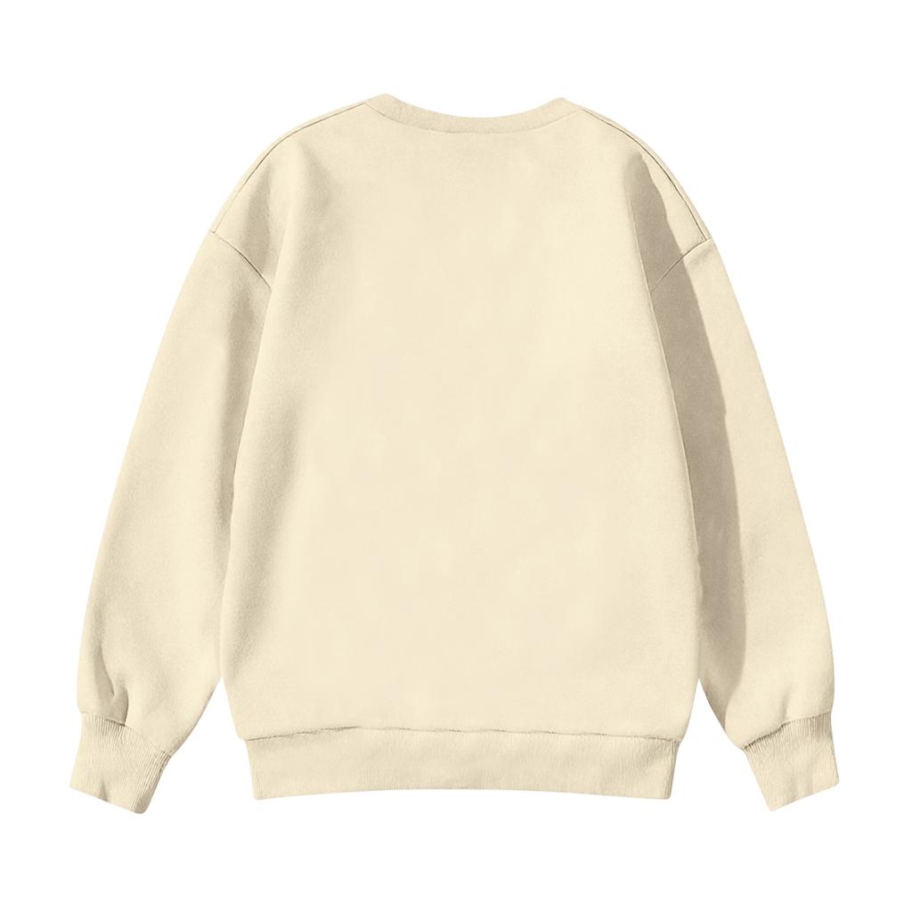 Felpa casual da bambino a girocollo stampata a maniche lunghe con cappuccio
