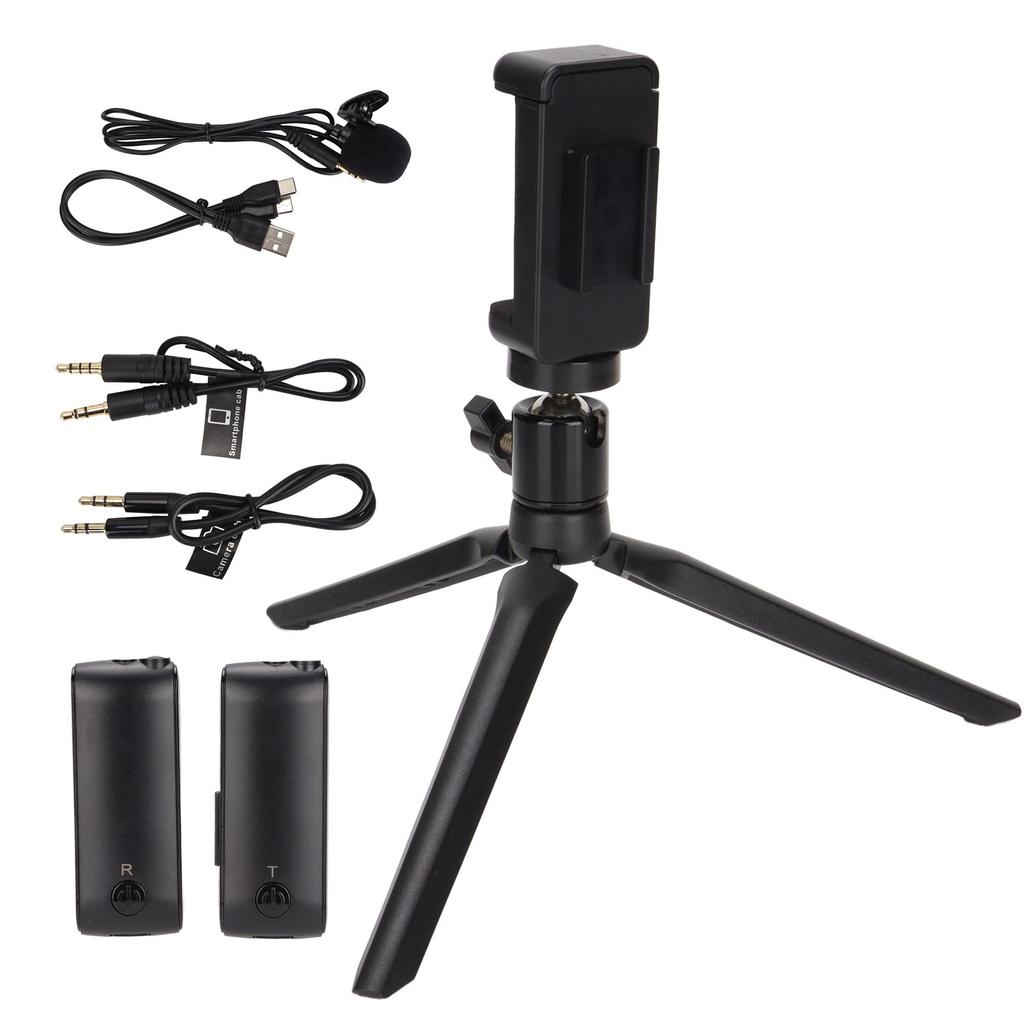 MCL-02 Wireless Lavalier Microphone Omnidirectional Recording Microphone for Smart Phones Cameras