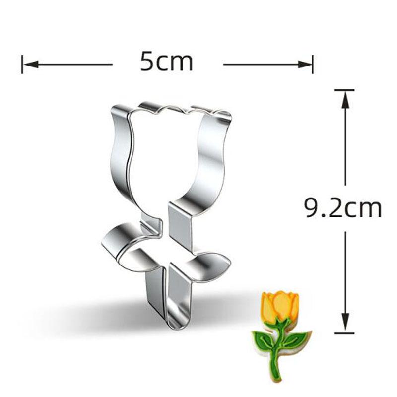 Rose Flower Cookware Stainless Steel Cookie Cutters Tulip Biscuit Mold Cupcake Decor Tools Pastry Shop