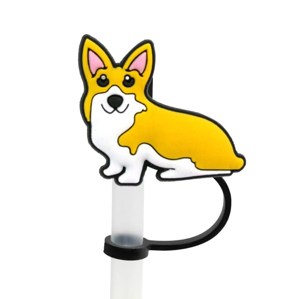 

5 шт. мультяшная собака силиконовая трубочка заглушка 10 мм трубочка наконечники крышка питьевая трубочка пылезащитный колпачок принадлежности для вечеринок Style 2