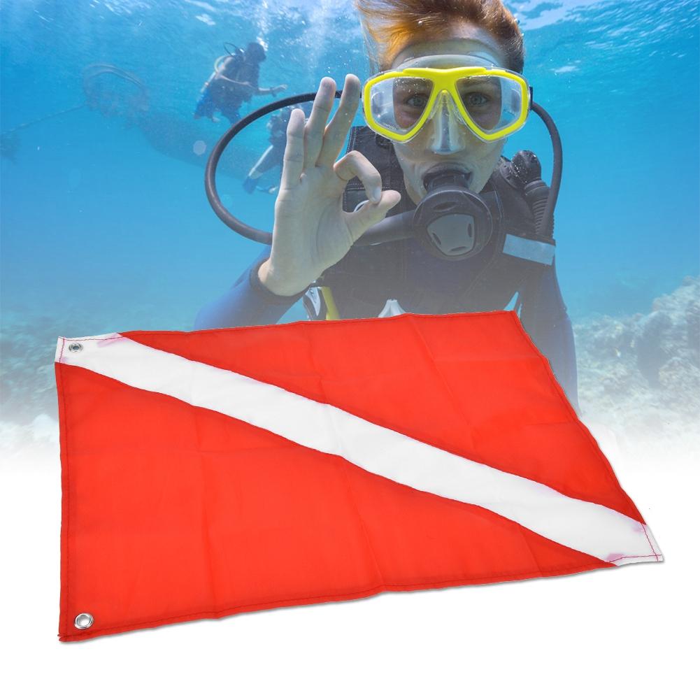 Red&White Dive Flag Signal Marker for Diving Snorkeling Underwater Sport(35*50cm)