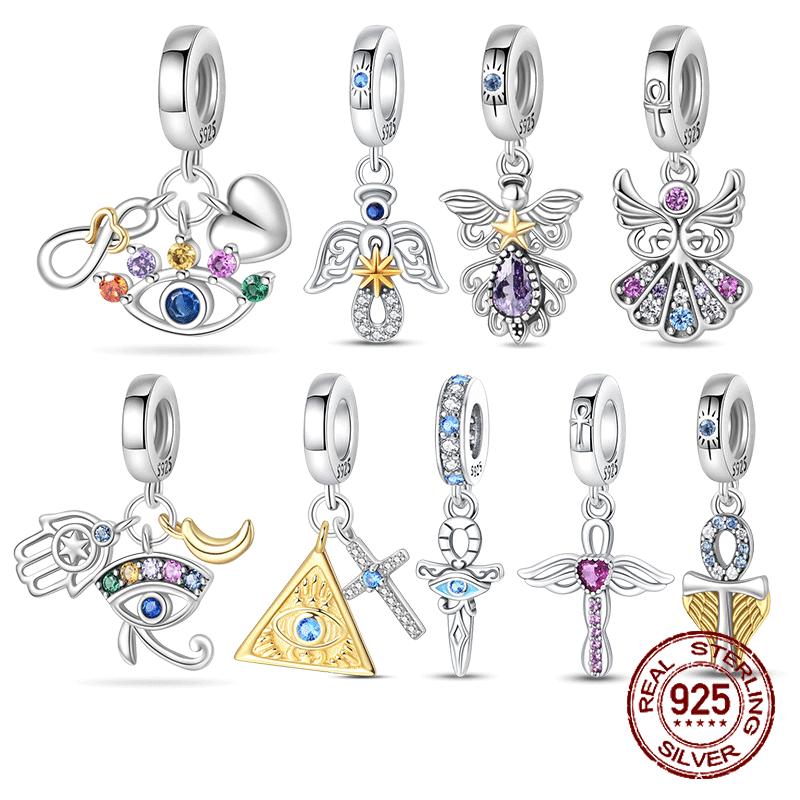 Copper Egyptian Symbol Amulet Pendant Ankh Eye Of Horus Charm Fit Original Charms Bracelet Women Diy Jewelry Gift