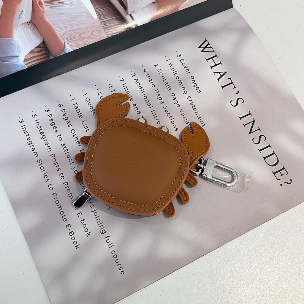 Handmade original crab bag pendant wireless bluetooth headset bag keychain change bag mouth red envelope car hanging