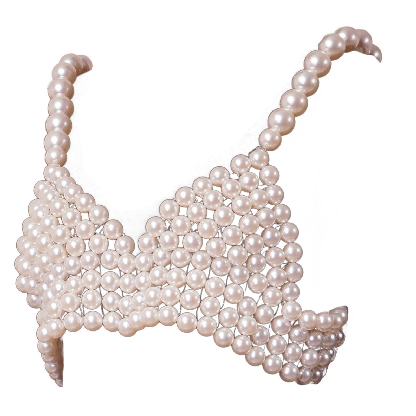 

Boho Body Chain Bra Sexy Pearl Halter Vest Body Halter Backless Sequins Chain Vest Beach Body Jewelry 1